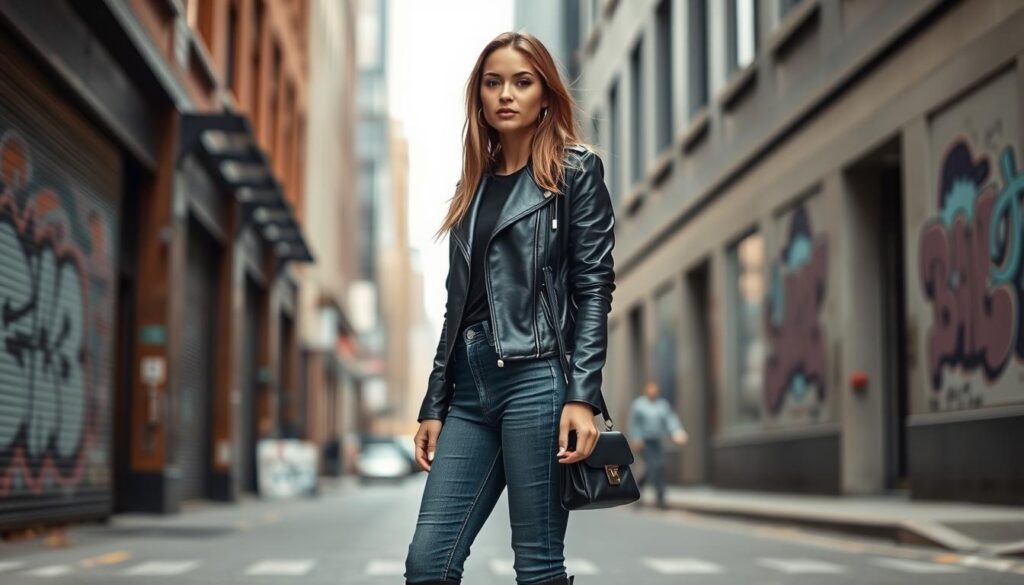 Leather jacket outfit