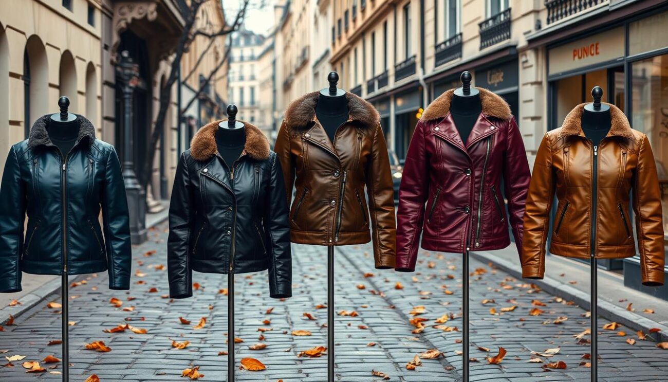 Wonen's Leather Puffer Jackets in Paris