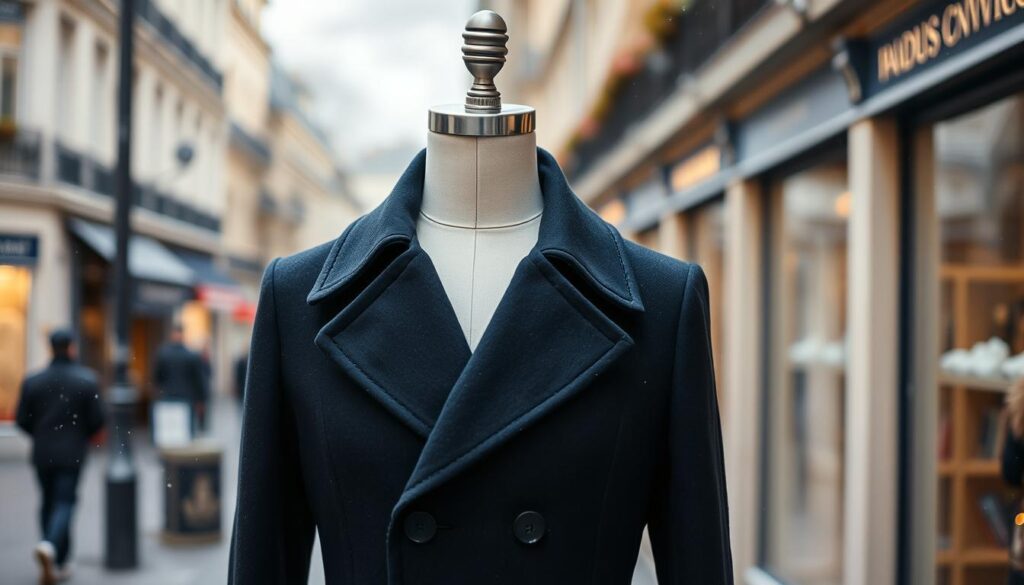 navy style wool peacoat